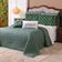 Kit Cobre Leito Colcha King Verano Com Almofadas Estampadas 07 Peças - Dupla Face Percal 300 Fios Matelado Cor Coqueiro