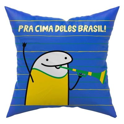 Kit C/ 4 Capas De Almofadas Flork Meme Copa Do Mundo Brasil 45cm X 45cm