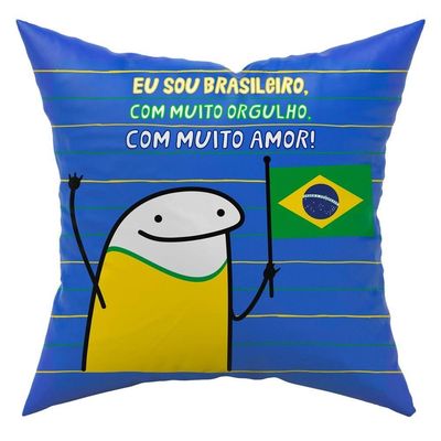 Kit C/ 4 Capas De Almofadas Flork Meme Copa Do Mundo Brasil 45cm X 45cm