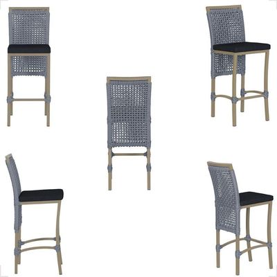 Mesa Bistro E 2 Banquetas Roma Fendi Corda Náutica 12 Prata
