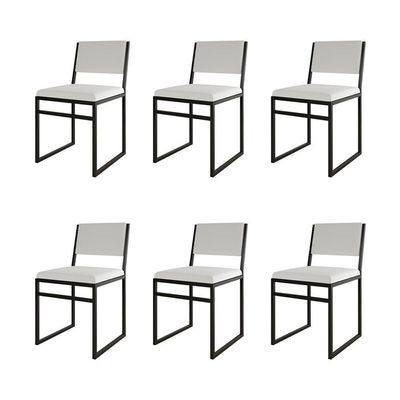 Kit 6 Cadeiras Industrial Isa Corino Branco Para Mesa Sala Cozinha Conforto - Branco
