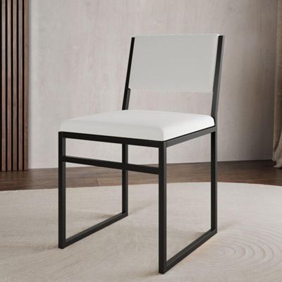 Kit 6 Cadeiras Industrial Isa Corino Branco Para Mesa Sala Cozinha Conforto - Branco