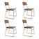 Kit 4 Cadeiras De Jantar Málaga Veludo Base Cobre Para Mesa Sala Cozinha E Decor - Cobre-marrom