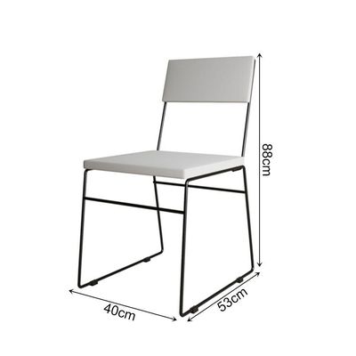 Kit 2 Cadeiras De Jantar Málaga Corino Base Preto Para Mesa Sala Cozinha E Decoração - Preto-branco