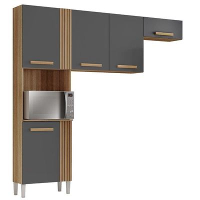 Cozinha Compacta 5 Portas Juma 210 Cm Atacama Grafite Armoveis Atacama Grafite