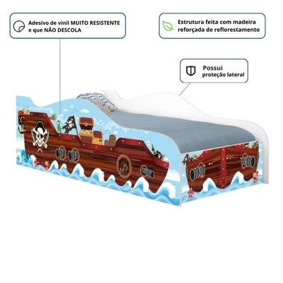 Cama Carro Barco Pirata Kids Infantil