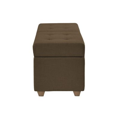 Canto Alemão Recamier Bau + Painel Madri 120cm Corino Marrom - Inova Decor