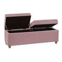 Canto Alemão Recamier Bau + Painel Madri 140cm Suede Rose - Inova Decor