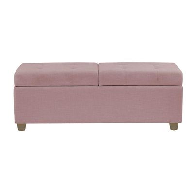 Canto Alemão Recamier Bau + Painel Madri 140cm Suede Rose - Inova Decor