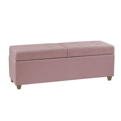 Canto Alemão Recamier Bau + Painel Madri 140cm Suede Rose - Inova Decor
