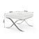 Poltrona Premium Barcelona Com Puff Base Inox Branco