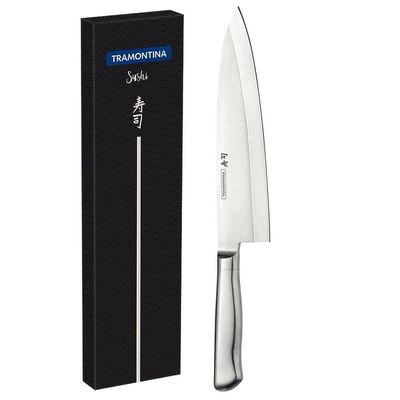Faca Deba Tramontina Sushi Diamond Com Lâmina E Cabo Em Aço Inox 8" 24241008