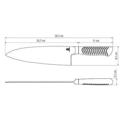 Faca Deba Tramontina Sushi Diamond Com Lâmina E Cabo Em Aço Inox 8" 24241008
