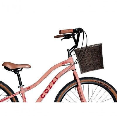 Bicicleta Viena Aro 29 Freio Disco 21v Com Cestão Colli Cor Bronze Tamanho Do Quadro 17 Rosa