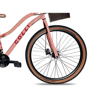 Bicicleta Viena Aro 29 Freio Disco 21v Com Cestão Colli Cor Bronze Tamanho Do Quadro 17 Rosa