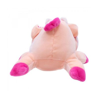 Porquinho de Pelúcia com Laço e Roupa Listrada 27cm