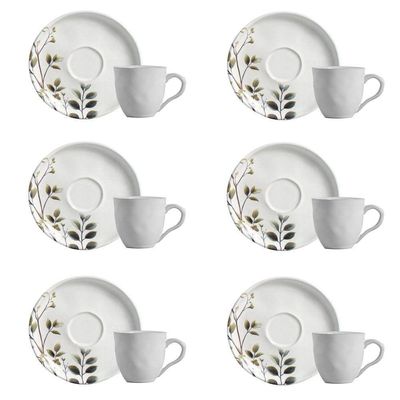 Conjunto De Xícara De Cafezinho Com Pires 06 Peças Bio Birdy Porto Brasil