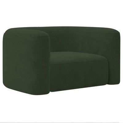 Kit Sofá 3 Lugares 180cm E Poltrona Orgânica Luxo Recepção Melina Linho - Amarena Moveis Cor Verde