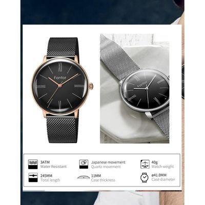 Relógio Masculino FANTOR WF1002G À Prova D'Água Preto