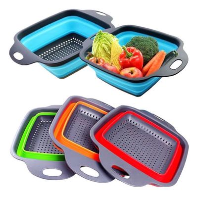Escorredor Retrátil De Macarrão Legumes Frutas Em Silicone Com Alça