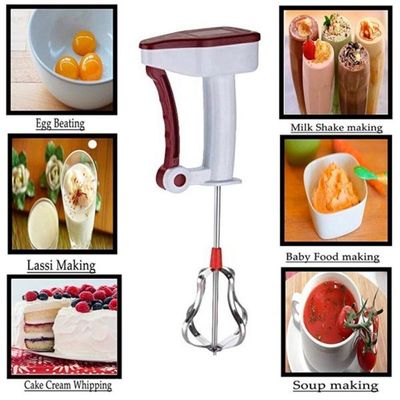 Batedeira Portatil Manual Mixer Giratorio Liquidificador Camping Praia Viagem Massa Cozinha