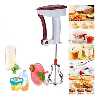 Batedeira Portatil Manual Mixer Giratorio Liquidificador Camping Praia Viagem Massa Cozinha