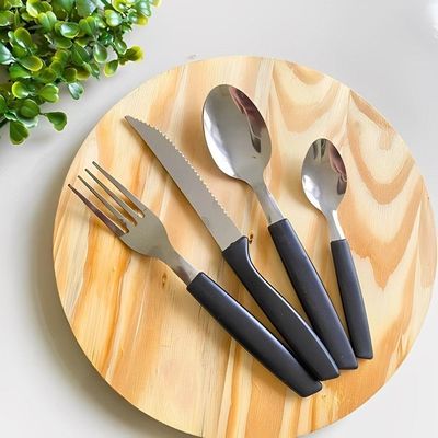 Jogo De 6 Facas Cabo Preto De Plástico Berlim 20cm Em Casa Tem