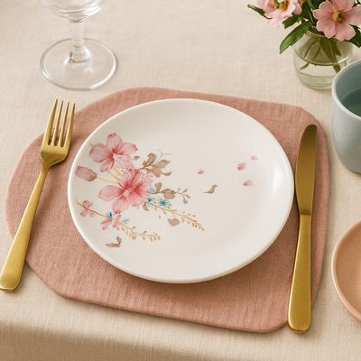 Prato De Sobremesa De Vidro Branco Flowers Bord Em Casa Tem 20cm