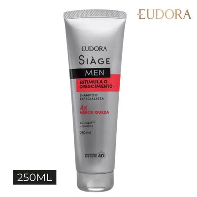 Kit 2 Shampoo Antiqueda Estimula O Crescimento Masculino 250ml Eudora Siàge Men