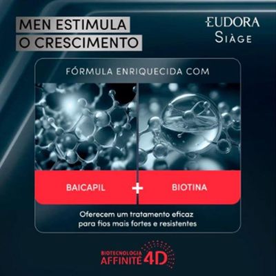 Kit 2 Shampoo Antiqueda Estimula O Crescimento Masculino 250ml Eudora Siàge Men