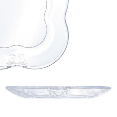 Jogo 2 Prato De Sobremesa De Vidro Butterfly Borboleta Transparente Wolff 17cm