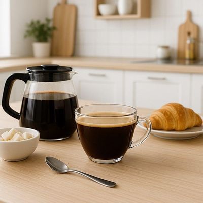 Jogo 8 Xícara De Café De Vidro 90ml Básica Brasilia Em Casa Tem