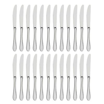 Jogo 24 De Facas De Sobremesa Aço Inox Prata Em Casa Tem 18,5cm