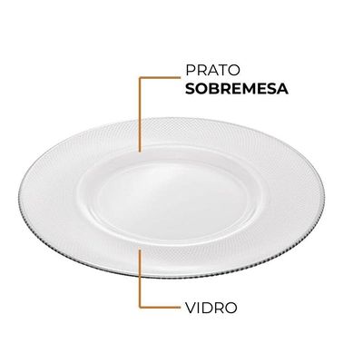 Prato De Sobremesa De Vidro Gema 19,5cm Class Home