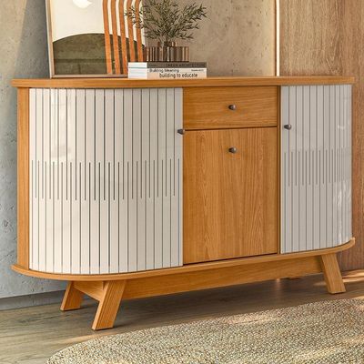 Aparador Buffet Para Sala De Jantar Orgânico 2 Portas Gadi M07 Cinamomo Off White - Lyam Decor