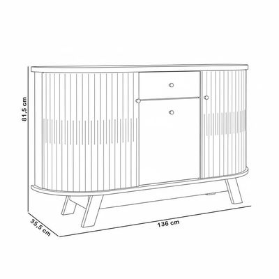 Aparador Buffet Para Sala De Jantar Orgânico 2 Portas Gadi M07 Cinamomo Off White - Lyam Decor