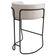Kit 04 Banquetas Alta Com Encosto Betina Base Preto Poliéster Off White - Nexta Casa