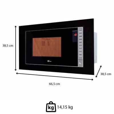 Kit Forno Elétrico 48l + Micro-ondas 25l Fischer Fit Line Embutir Preto 110V