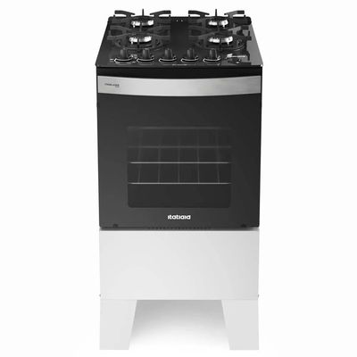 Fogão Itaglass Plus 4Bocas Com Acendimento Automático e Mesa de Vidro Itatiaia Branco / Bivolt