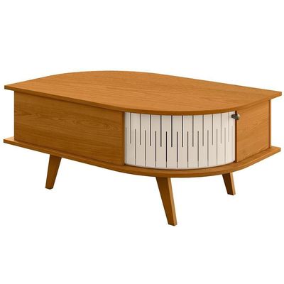 Kit Aparador Para Sala Tamar E Mesa De Centro Orgânica Leda M07 Cinamomo Off White - Lyam Decor