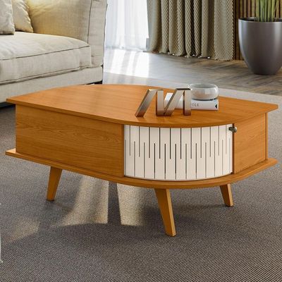 Kit Aparador Para Sala Tamar E Mesa De Centro Orgânica Leda M07 Cinamomo Off White - Lyam Decor