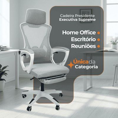 Cadeira De Escritório Presidente Oficial Supreme Cinza