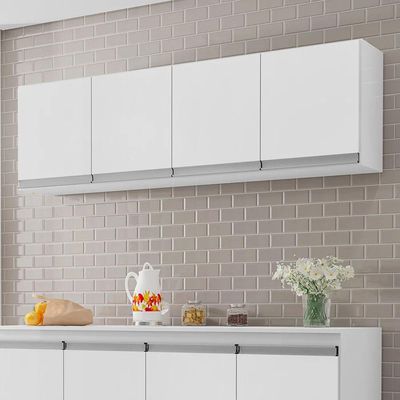Armario Aéreo Geladeira 160cm Andréia 2 Portas Ajl Móveis Branco