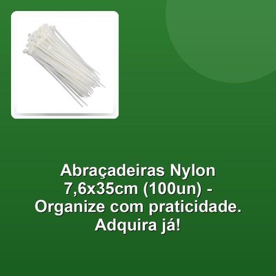 Abraçadeira de Nylon Abraçadeira Nylon Western 7,6X35CM 100 Unidades com Alta Resistência Branco