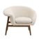 Poltrona Decorativa Yumi Base Madeira Braço Direito Bouclé Off White - Nexta Casa