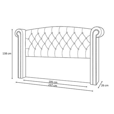 Cabeceira Casal King Cama Box 195 Cm Lisboa Corano Caramelo - Nexta Casa