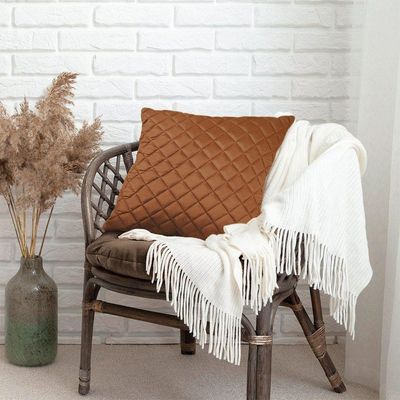 Almofadas Tressê Decorativas 40x40cm Veludo - Nexta Casa Cor Terracota