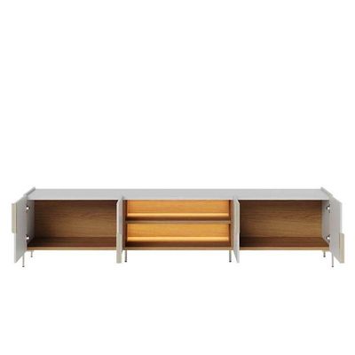 Painel Para Tv Home Suspenso Maggiore 2.3 Com Aparador Buffet Sena Com Led Off White Matte Freijó – Colibri