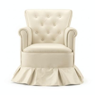 Cadeira Poltrona Balanço Amentação Confortável Quarto Descanso Sala Leitura Corino corino Bege