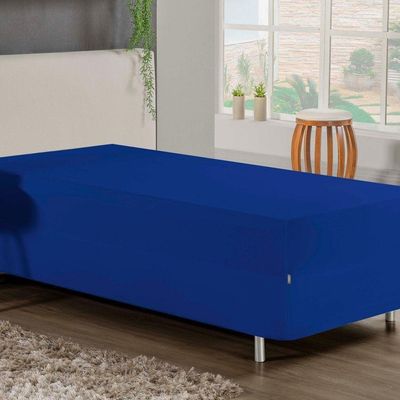Jogo De Cama Solteiro Nobre 2 Peças Luva De Box 55cm De Altura Malha 100% Algodão - Royal